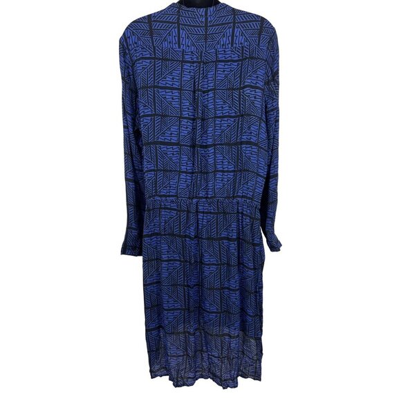 Lucky Brand Geometric Women Dress Size XL Extra Large Long Sleeve Blue NWT New - Picture 5 of 10